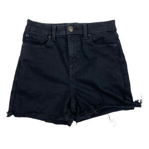 American Eagle Black Curvy Hi-Rise Shortie Shorts Sz 2 Cut-Off Stretch